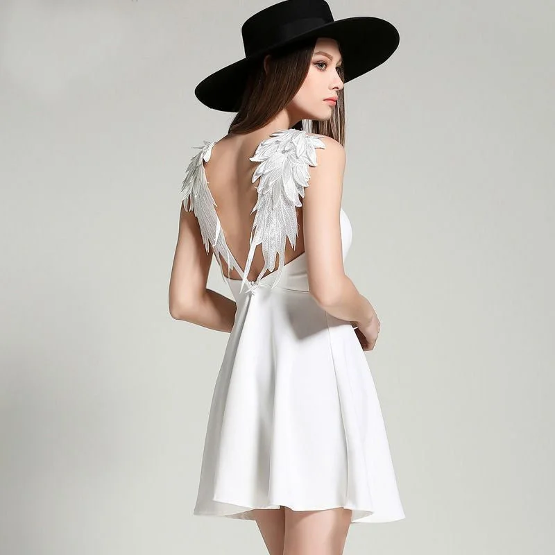 Unbeatable Prices Backless Lace Angel Wings Dress