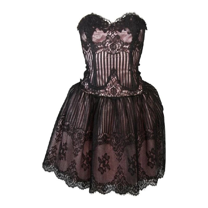 Price Cut VICTOR COSTA Black with Metallic Accents Cocktail Dress Size 4