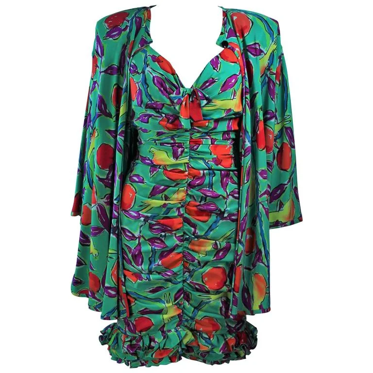 Unbeatable Prices EMANUEL UNGARO Silk Cocktail Dress with Coat Size 8