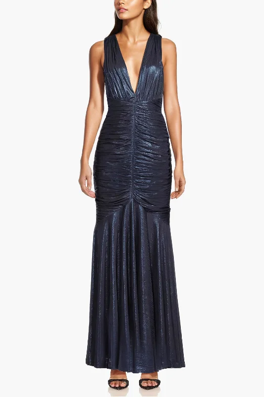 Best Seller The Alessandra | Blue Lame Gown