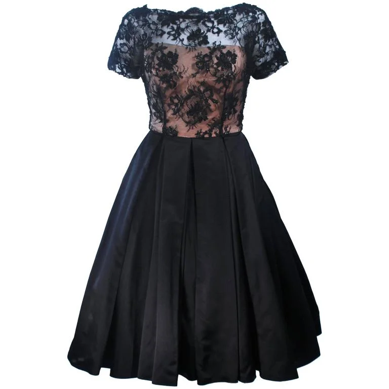 Time-Limited Offer VINTAGE Circa 1950s Custom Lace Cocktail Dress Size 2-4