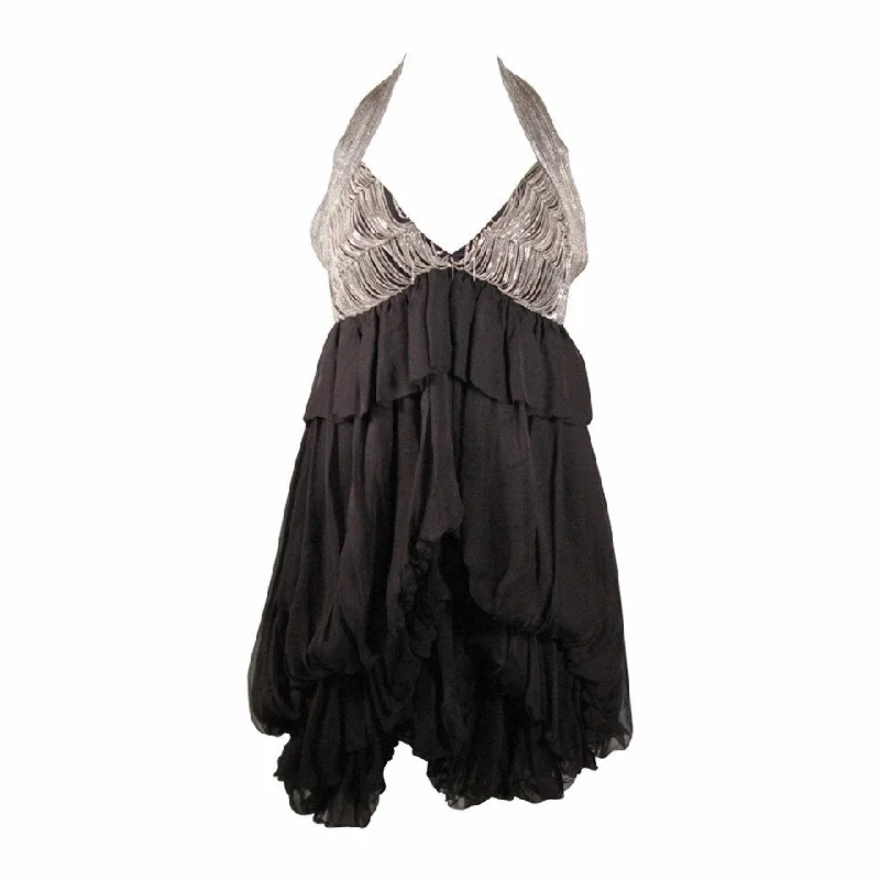 Loyalty Reward STELLA MCCARTNEY Bubble Style Metal Chain Halter Dress Size 40