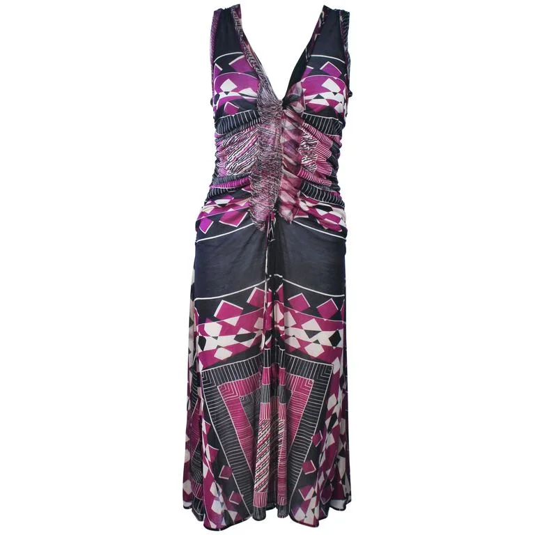 Stock Up and Save JEAN PAUL GAULTIER Pink and Black Geometric Pattern Dress Size M