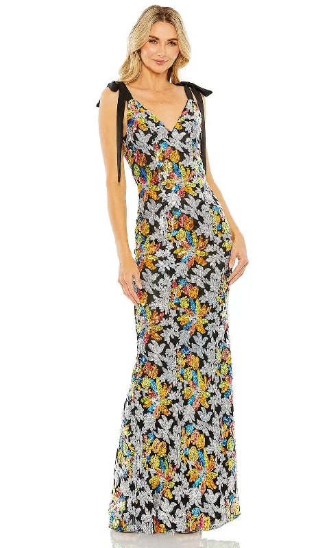 New Deals Mac Duggal 26864 - Bow Strap V-Neck Seams Prom Gown