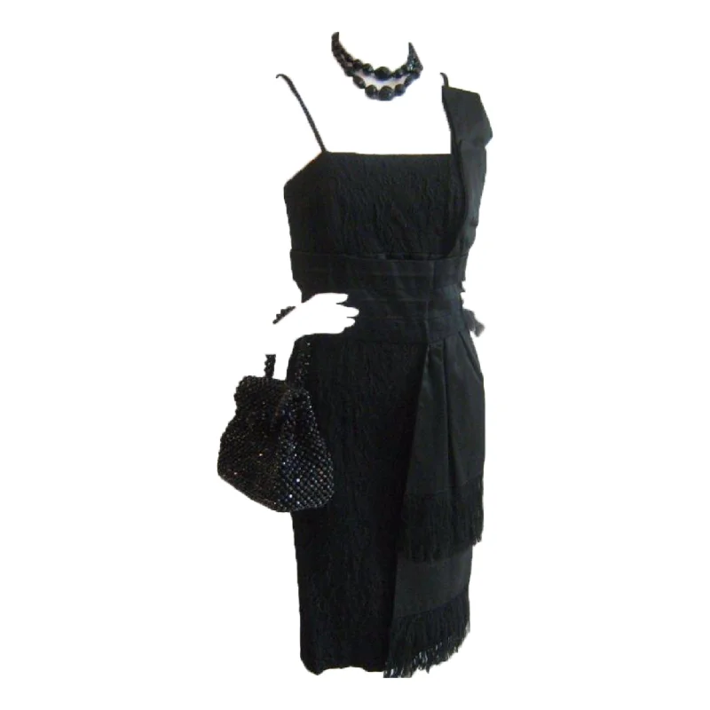 Daily Specials LOWI & CO Black Scarf Detailed Cocktail Dress
