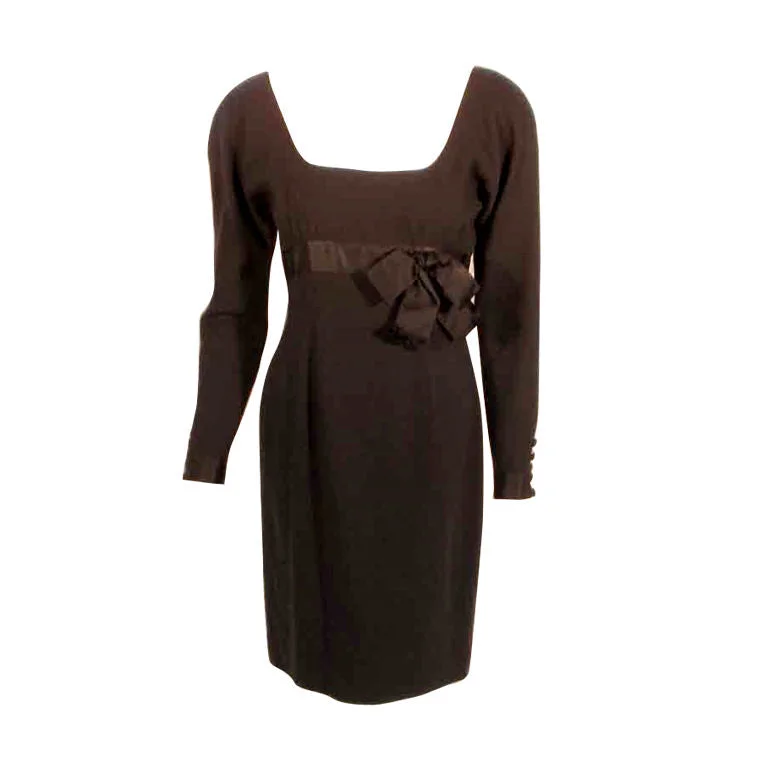 Limited Time Offer CAROLYN ROEHM Black Cocktail Dress with Bow