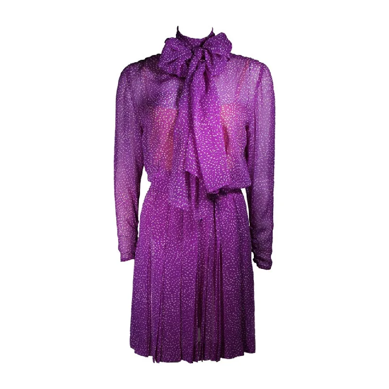 Low Prices GIVENCHY Purple Silk Chiffon Dress and Belt Size Small