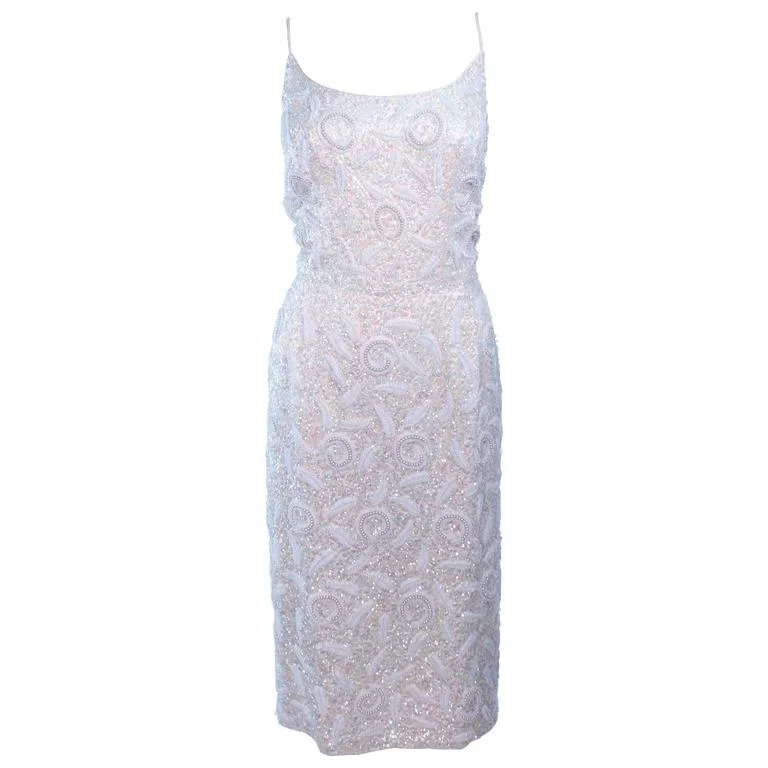 Discount Deals HAUTE COUTURE INTERNATIONAL 1960s  Ivory Cocktail Dress Size 8