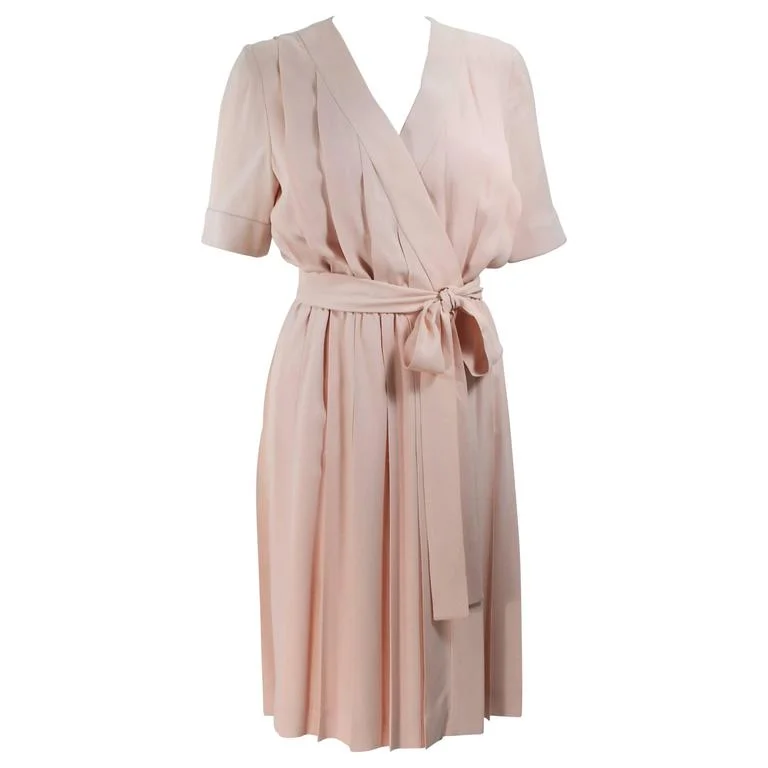 Crazy Deals GIVENCHY Couture Cream Ivory Silk Wrap Dress Size 2