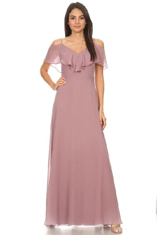 Take Advantage Eureka Fashion - 8877 Ruffled V-Neck Dress