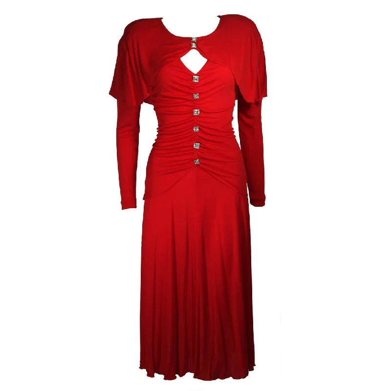 One-DAY Sale HOLLY HARP Red Jersey Long Sleeve Gown Size Medium