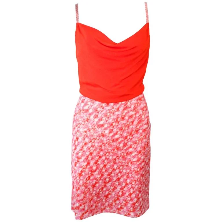 Limited Time MISSONI Orange and Pink Knit Dress with Wrap Set Size 40