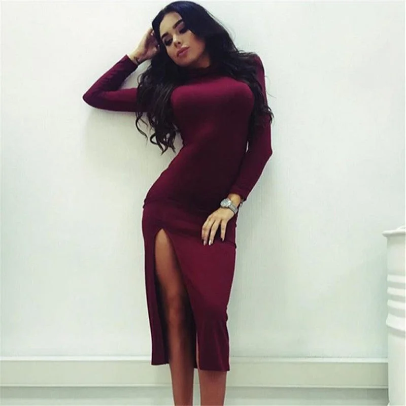 Super Bargain Women's Sheath Dress With Slit