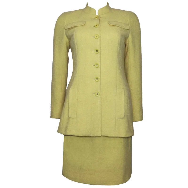 Loyalty Reward Chanel 2PC Yellow Skirt Suit w/ Mandarin Collar Circa 1990s