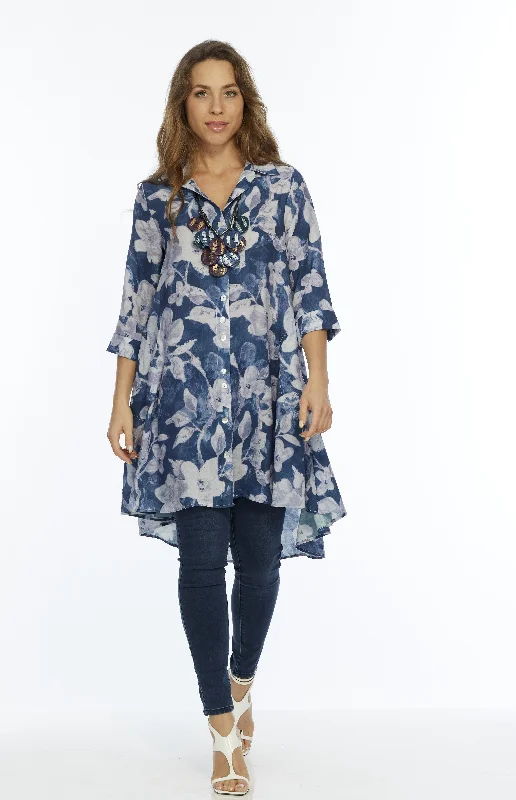 Savings Alert Navy Floral Dress Shirt | LIOR