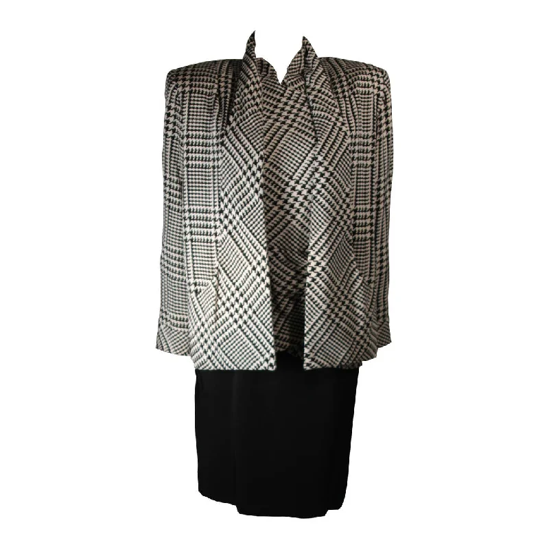 Value Deals VICKY TIEL Houndstooth Cocktail Dress & Jacket Size Small
