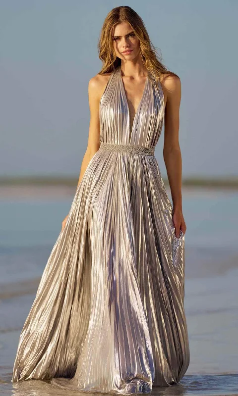 Steals and Deals Sherri Hill 56112 - Backless Metallic Gown