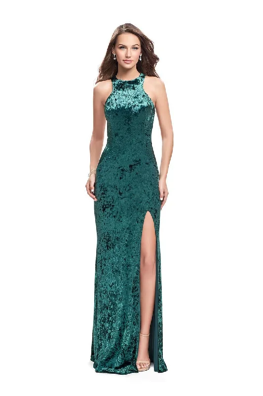 Midnight Madness La Femme - 25734 Fitted Halter Strappy Dress