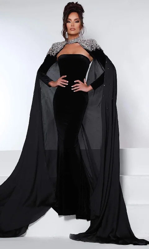 Super Bargain Johnathan Kayne - 2453 Straight Across Mermaid Long sleeve Gown