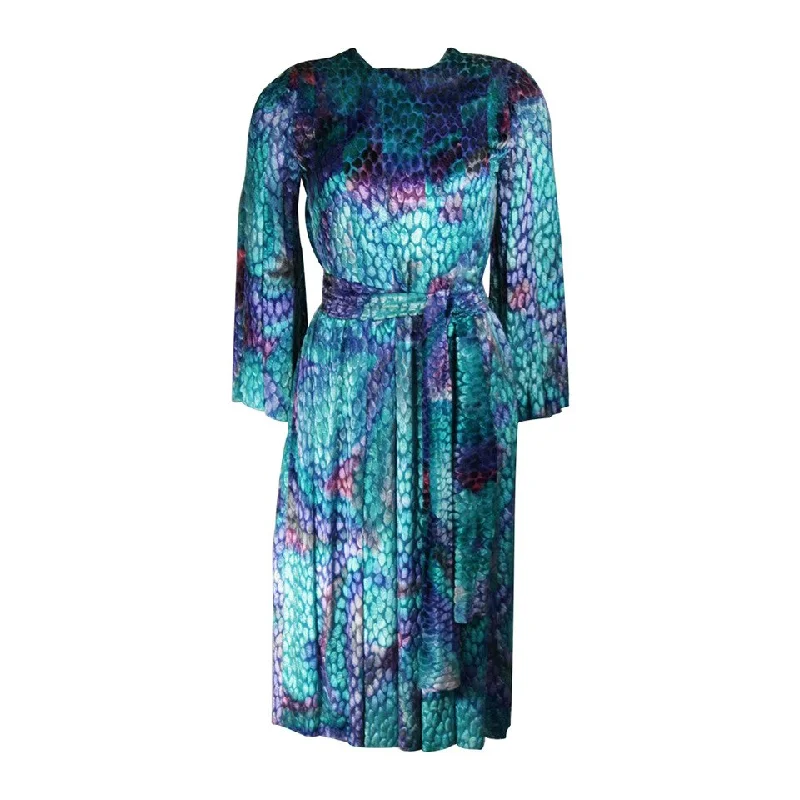 Price Slash PAULINE TRIGERE Turquoise Velvet Dress Size Medium