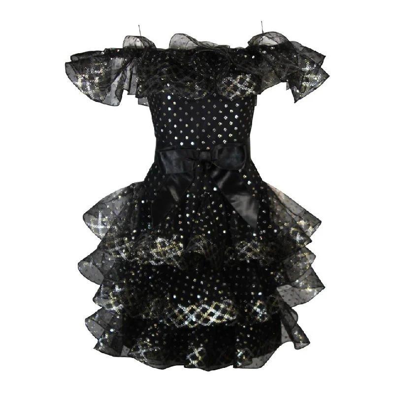 Bargain Bin VICTOR COSTA Black with Metallic Accents Cocktail Dress Size 2