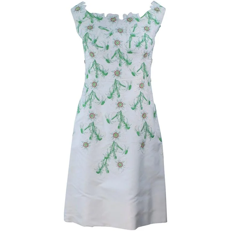 Markdowns BETTY HIGGINS Cream Floral Pattern Lace Dress Size 4
