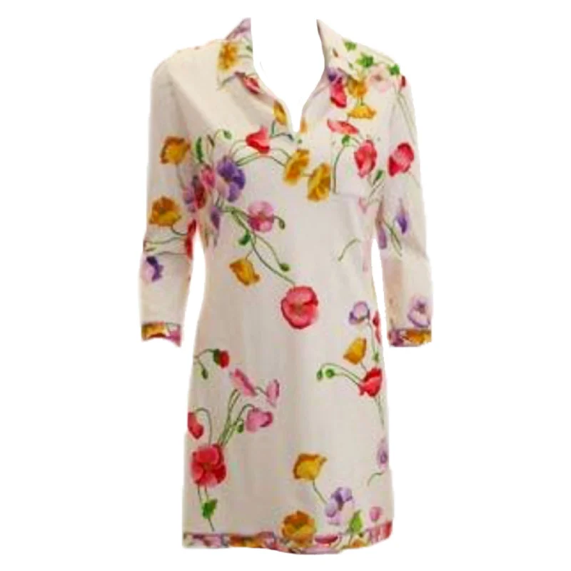 Don’t Miss Out LEONARD 1990 White Floral Print Day Dress