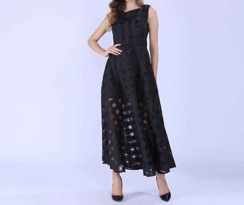 Savings Event Women's Summer Plaid Maxi Dress
