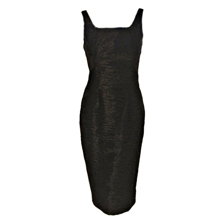 Great Deals PAULINE TRIGERE 1960s Black Textured Velvet Cocktail Dress