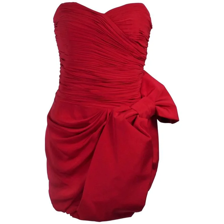 Today's Special MARCHESA NOTTE Lipstick Red Cocktail Dress with Bow Size 6