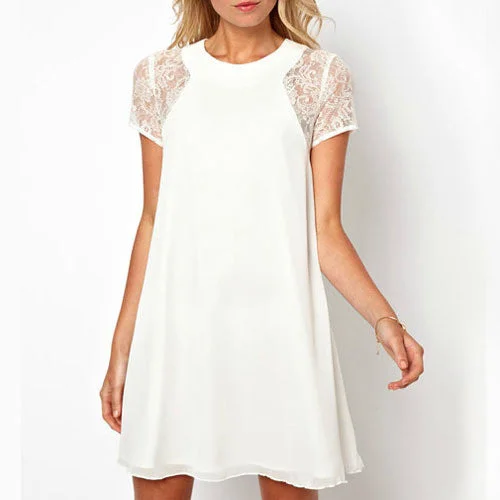 Blowout Deals Women's Casual Lace Patchwork Dress