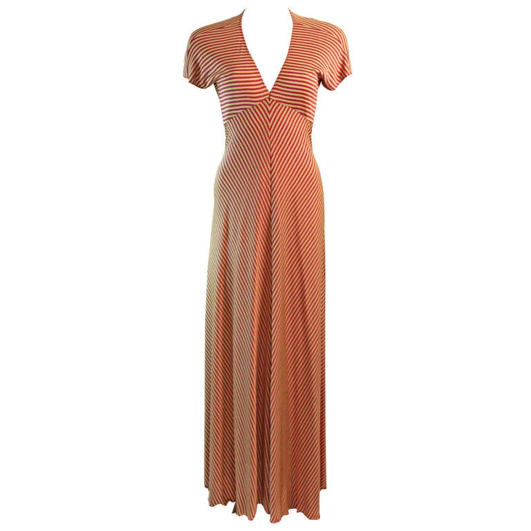Sale Event STEPHEN BURROWS 1970s V-neck Empire Waist Jersey Dress
