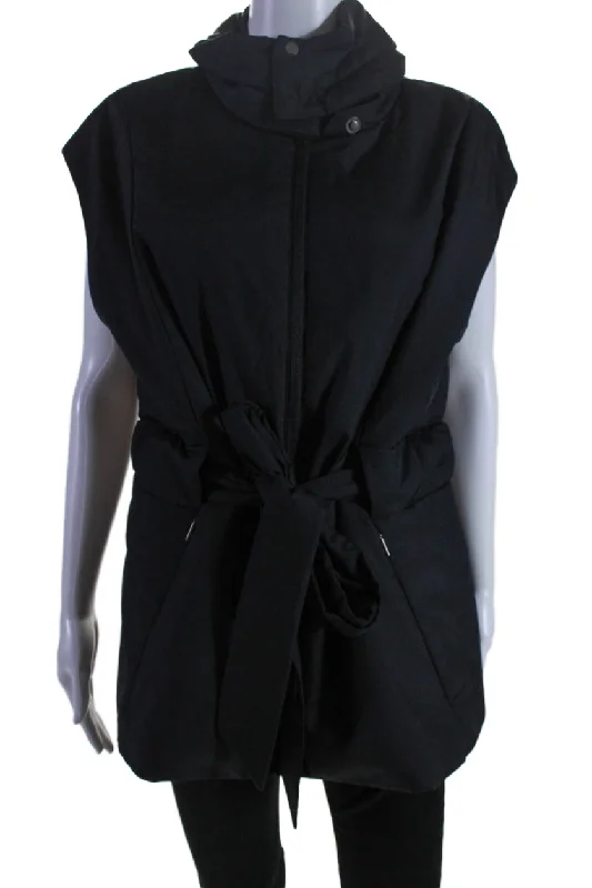 Take Advantage Aday Womens 2 Pocket High Neck Sleeveless Zip Up City Summits Vest Black Take Advantage Aday Womens 2 Pocket High Neck Sleeveless Zip Up City Summits Vest Black