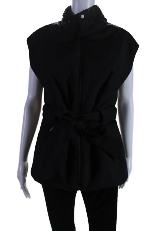 Online Only Aday Womens 2 Pocket High Neck Sleeveless Zip Up City Summits Vest Black Online Only Aday Womens 2 Pocket High Neck Sleeveless Zip Up City Summits Vest Black