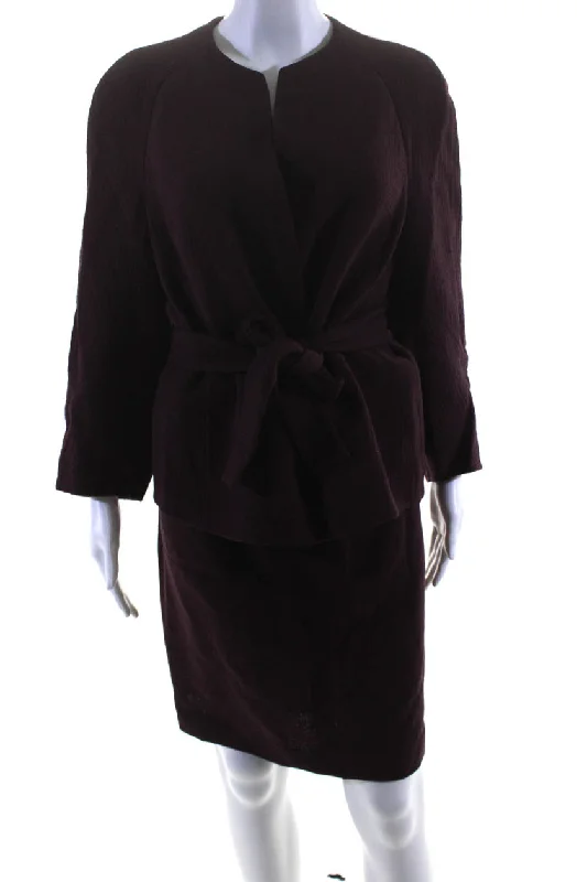 Special Discount Akris Bergdorf Goodman Womens Tied Waist Snap Blazer Skirt Set Purple Special Discount Akris Bergdorf Goodman Womens Tied Waist Snap Blazer Skirt Set Purple
