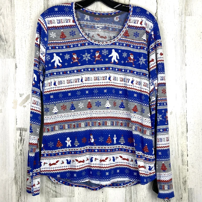 Amazing Deals Athletic Top Long Sleeve Crewneck By Brooks  Size: L