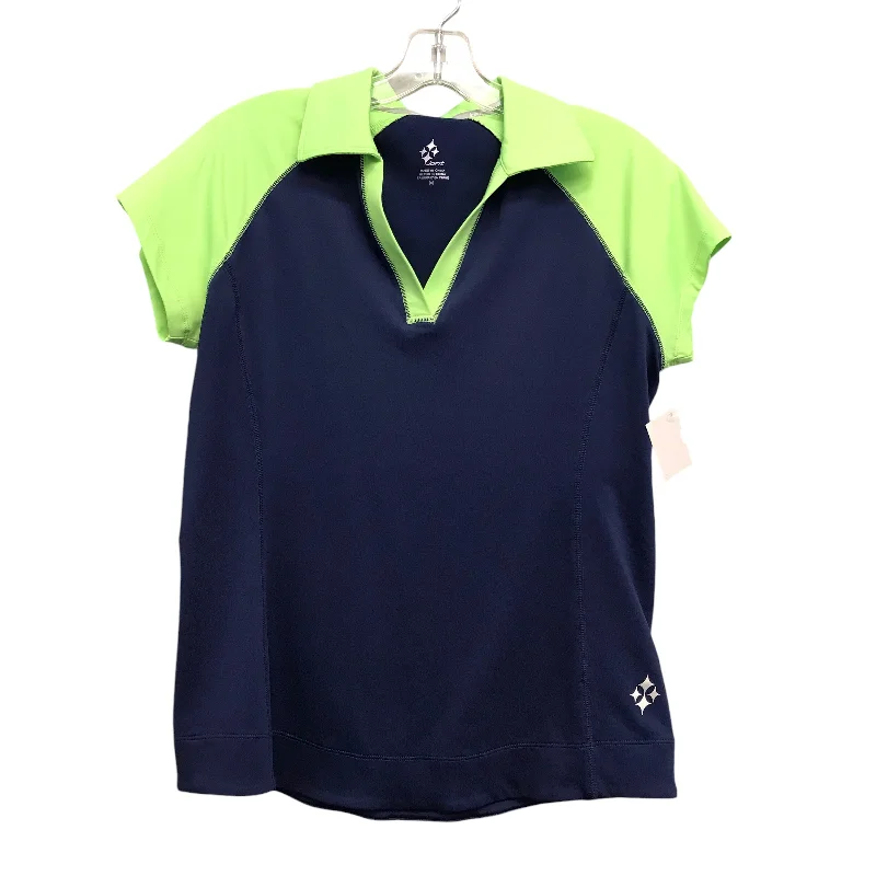 Discount Deals Athletic Top Ss By JOFIT In Blue & Green, Size:M