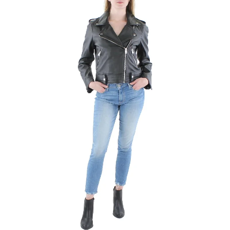 Epic Deals Carson Womens Leather Biker Motorcycle Jacket