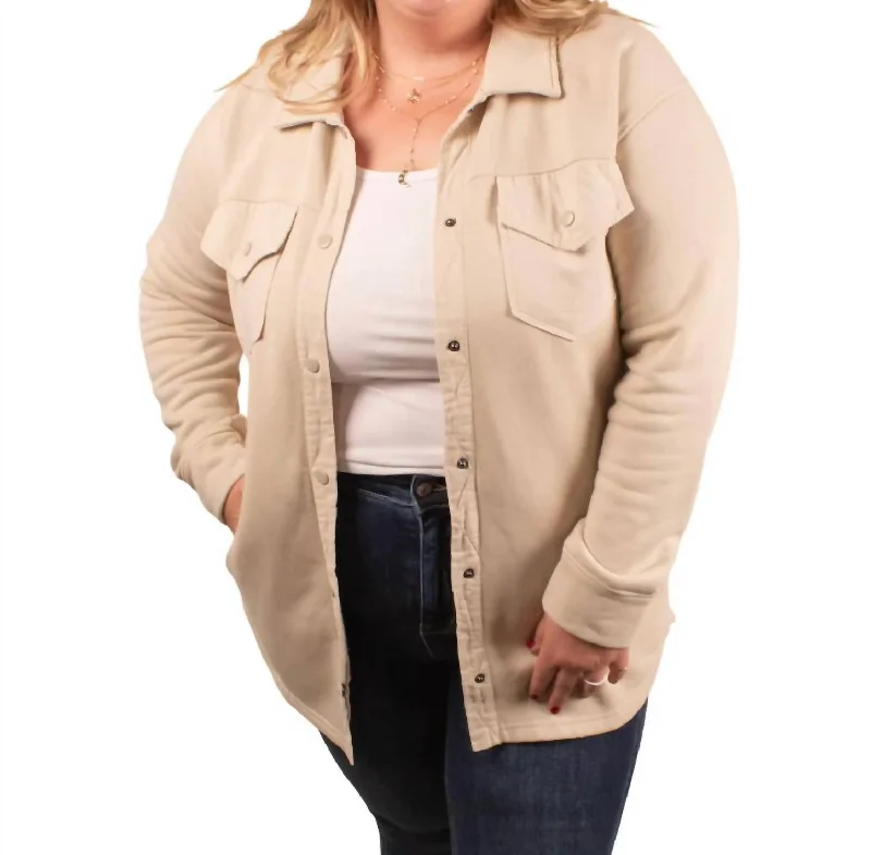 Bonus Savings Delanie Snap-On Shacket In Natural