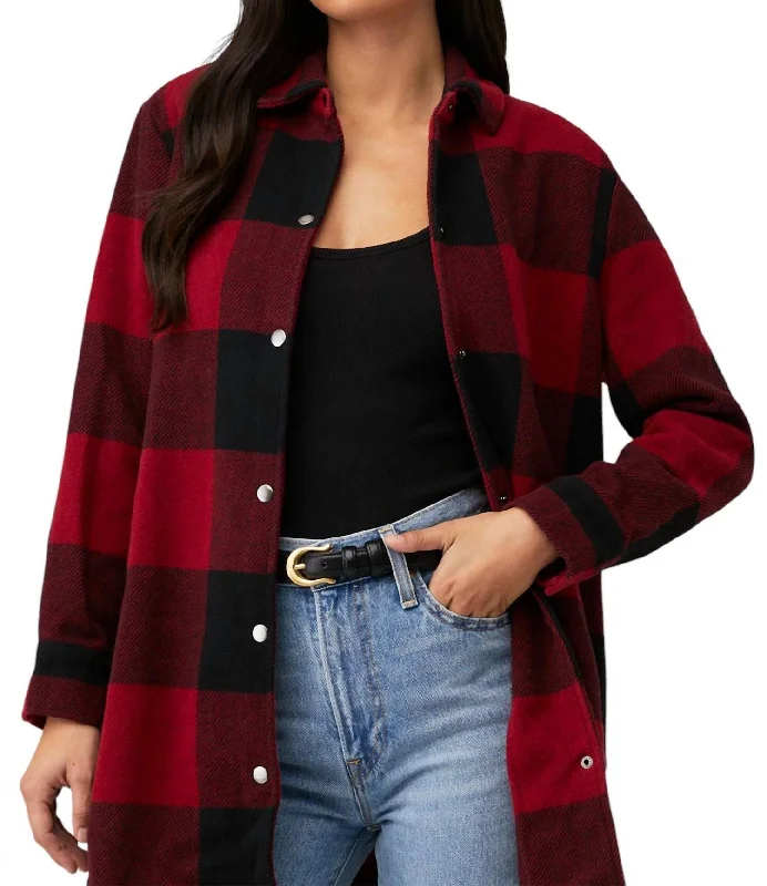 Mega Deal Eldridge Shacket In Red