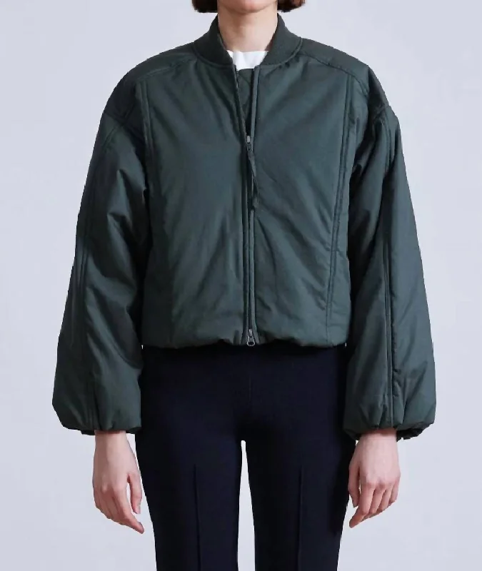 Deep Discounts Esteria Bomber Jacket In Loden Green