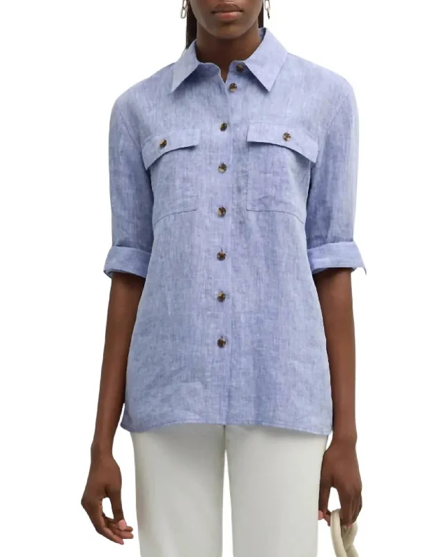 Discount Deals Ezra Shirt Jacket In Lapis Blue Melange