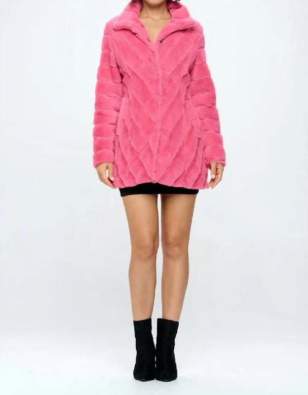 The Best Prices Faux Fur Coat In Pink