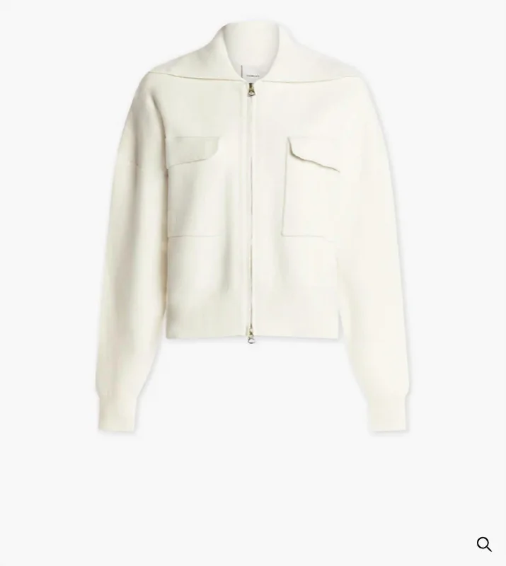 Special Discount Felise Releaxed Knit Jacket In Egret