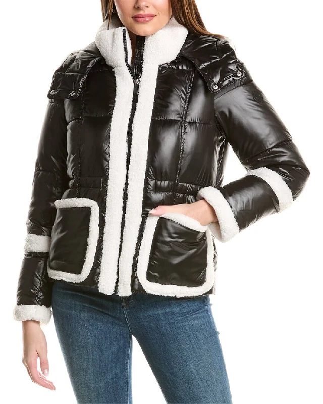 Final Markdown French Connection Sherpa Trim Puffer Coat