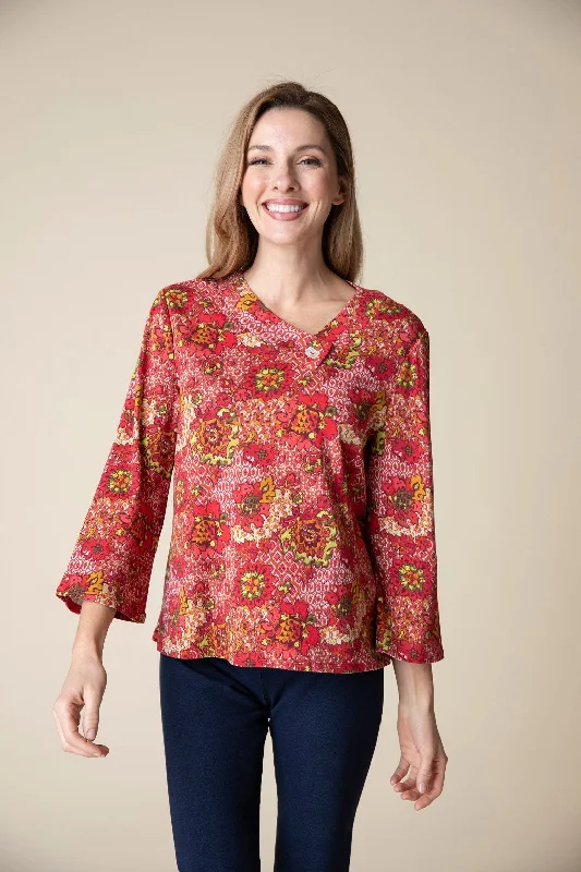 French Floral Crossover Top