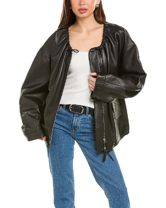 Can't Miss Helmut Lang Ruched Leather Jacket