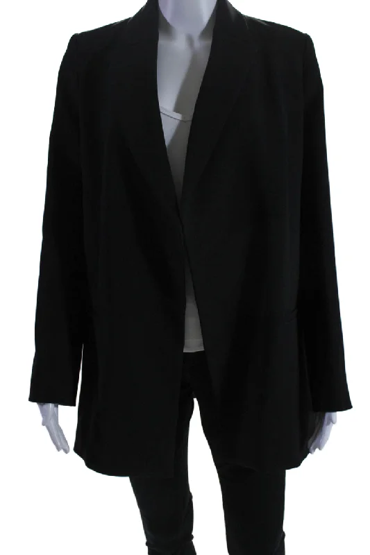 Exclusive Savings Index Womens Long Sleeve Open Front Pointed Lapel Blazer Jacket Black