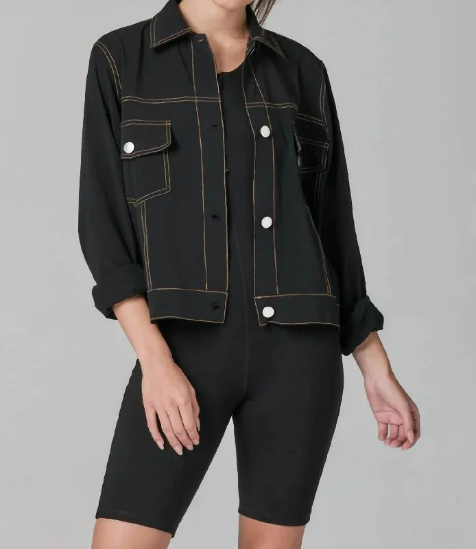 Clearance Sale Jean In A Bottle Button Down Jacket In Black