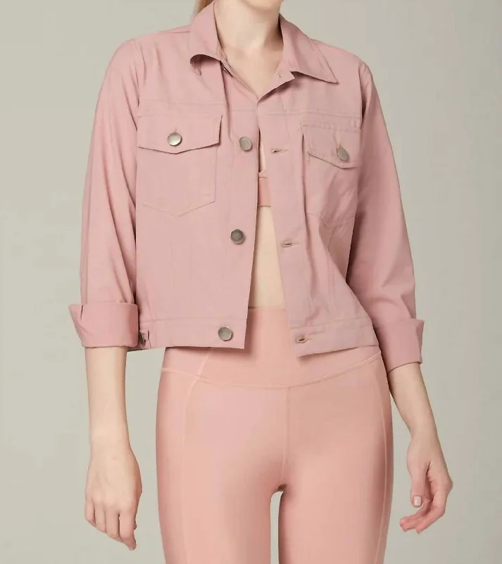 Daily Deals Jean In A Bottle Button Down Jacket In Petal